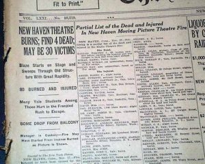 incendio teatro Rialto de New Haven (pacientes quemados)