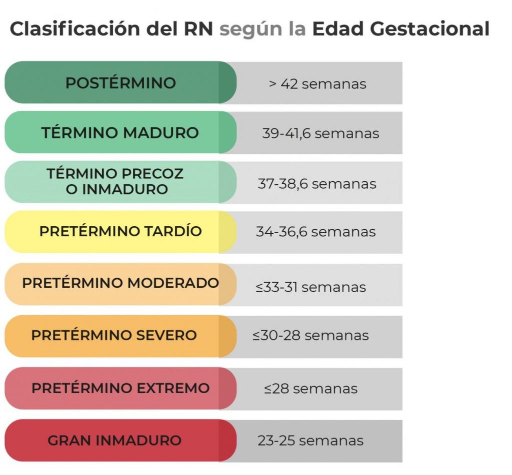 Clasificación del RN según Edad Gestacional