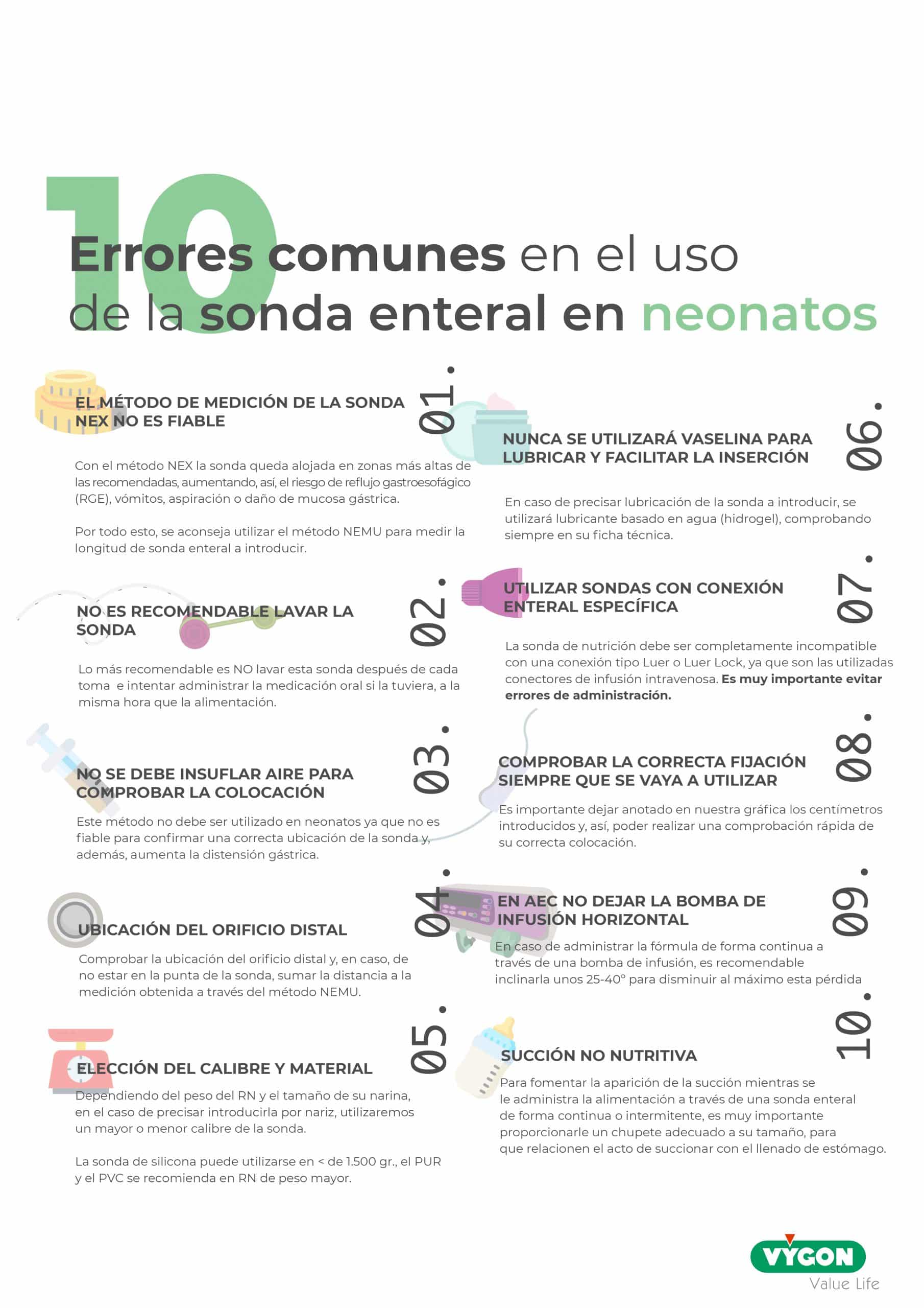 10 Errores comunes de la sonda en neonatos