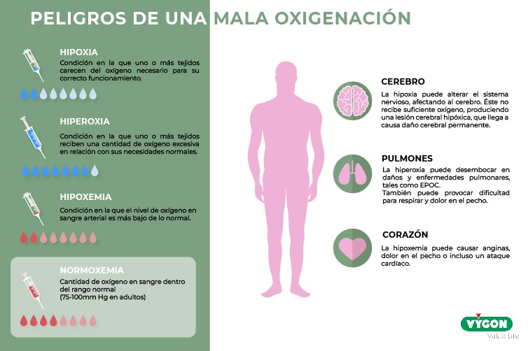Infografía peligros mala oxigenación